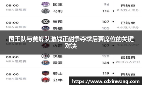 国王队与黄蜂队激战正酣争夺季后赛席位的关键对决