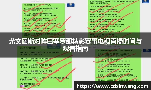 尤文图斯对阵巴塞罗那精彩赛事电视直播时间与观看指南